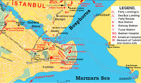 ''the port of istanbul is the sea area (including the golden horn) between the lines that join Istanbul Old City Bosphorus Map Istanbul Travel Guide