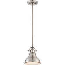 Quoizel Emery Brushed Nickel One Light Mini Pendant Bellacor