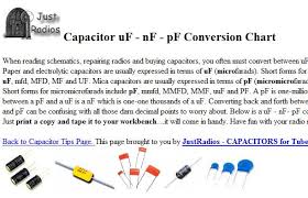 Capacitor Conversion Chart Electronics Repair And