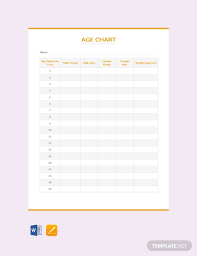 free age chart template word apple pages template net