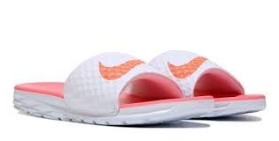Nike Womens Benassi Solarsoft Slides White Bright Mango Size 7 New Nike Women Nike Benassi Nike