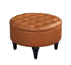 There is something to be said for a piece of furniture that serves more than one. Ottomans Storage Ottomans Blue Faux Leather Round Storage Ottoman With Tray Top Kings Brand Furniture Home Kitchen