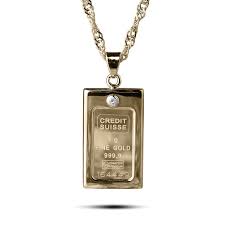 Gold And Diamond Ingot Pendant Jewelry Promo Gold Pendant