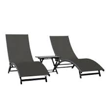 Vivere Coral Springs Grey 3 Piece Aluminum Outdoor Chaise Lounge Corl3 Gb The Home Depot In 2020 Outdoor Chaise Lounge Outdoor Chaise Patio Lounge Chairs