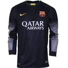 Official fc barcelona messi, junior boys crew neck, long sleeve top. Fc Barcelona Goal Keeper Home Jersey 2013 14 Long Sleeve Mens