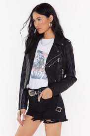 Pin On Black Leather Jacket Girls