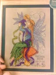 details about fairy mother and child new baby birth sampler by joan elliott cross stitch chart