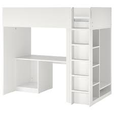 Loft bed that features an entire study room underneath! Smastad Loft Bed Frame W Desk And Storage White 90x200 Cm Ikea