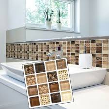 18x Mosaic Self Adhesive Bathroom Kitchen Decor Wall Tile Stickers Set 10x10cm Decals Stickers In 2020 Wall Stickers Tiles Stick On Wall Tiles Mosaic Tile Stickers