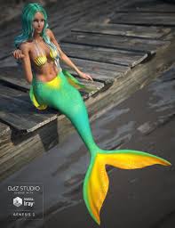 Lil Mermaid Textures 3d Models And 3d Software By Daz 3d Mermaid Hand Painted Textures Texture