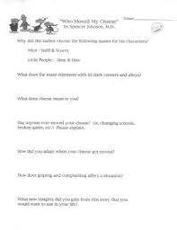 Who Moved My Cheese Questions To Accompany Book By Spencer Online Teaching Resources This Or That Questions Book Study Activities