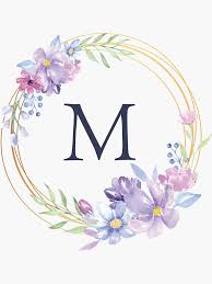 Floral letter m · free pngs, stickers, photos, aesthetic backgrounds and wallpapers, vector illustrations and art. Monogram M Spring Floral Circle Sticker By Floralmonogram Floral Monogram Letter Monogram Printable Floral Logo