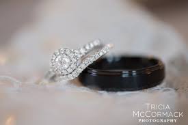 Black And Pink Wedding Ring Wedding Rings Diamond Band Black Wedding Band Halo Engagement Ring Tricia Mccormack Photography Band Photography Black Wedding Band Wedding Bands