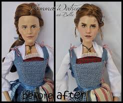 I think the major problem is her forehead. Repainted Ooak Emma Watson As Peasant Belle Doll Disney Princess Dolls Disney Dolls Celebrity Barbie Dolls