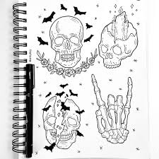 Skulls Tattoo Design Flash Sheet Artbylitzy Skull Tattoo Design Skull Tattoos Sketch Book