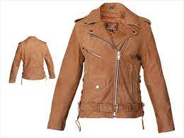 Womens Brown Leather Motorcycle Jacket With Side Lace Zip Out Liner By Allstate Leather W Leather Jacket Brown Leather Motorcycle Jacket Womens Biker Jacket