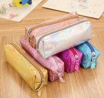 Schattige Snoep Kawaii Laser Kleurrijk Etui Laser Transparant Pvc Potlood  Zak Pen Potlood Zakje Voor Schoolkinderen Briefpapier