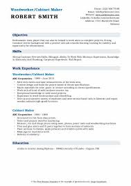 cabinet maker resume samples qwikresume