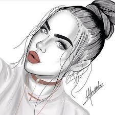 Black And White Woman Drawing Pin On Tumblr O U T L I N E S