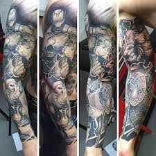 Marvel Guys Shaded Black And Grey Superhero Themed Full Arm Sleeve Tattoos Full Sleeve Tattoos Marvel Tattoos Marvel Tattoo Sleeve