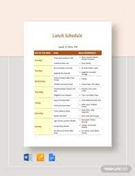 California labor code states that the employer must pay the employee for the meal break if the employee eats at his desk or carries on with his duties. 8 Lunch Schedule Templates Sample Examples Free Premium Templates