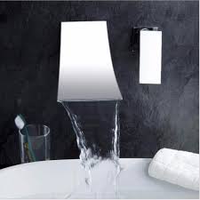 These faucets require a single hole and have a simple stick control. Modern Bathroom Faucet Single Handle Sink Mixer Tap Wall Mounted Chrome Brass Waterfall Buy At The Price Of 49 99 In Banggood Com Imall Com