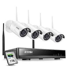 Zosi 8 Channel 1080p 1tb Hard Drive Nvr Surveillance Security Camera System With 4 Wireless Bullet Cameras Wireless Security Camera System Bullet Camera Surveillance System