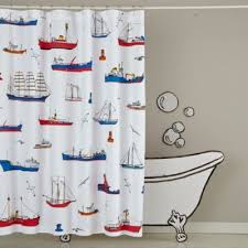 Maritime Shower Curtain The Land Of Nod Cool Shower Curtains Nautical Shower Curtains Curtains