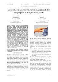 Maybe you would like to learn more about one of these? Pdf A Study On Machine Learning Approach For Fingerprint Recognition System