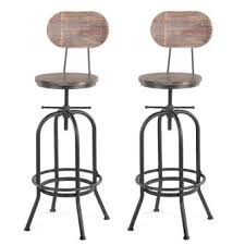 Modernisez votre maison avec le tabouret de bar industriel. Lot De 2 Chaises De Bar De Style Industriel En Bois Reglable En Hauteur Lot De 2 Tabourets De Bar Tabouret De Bar Industriel Bois Ikayaa Achat Prix Fnac