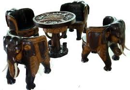 Living Room Set Teak Wood Carved Elephant Design Limited Arm Chairs Living Room Elephant Design Elephant