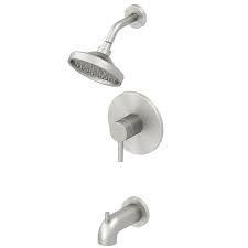 Jacuzzi Duncan Brushed Nickel Pvd 1 Handle Bathtub And Shower Faucet With Valve Lowes Com Shower Faucet Shower Faucets Tub And Shower Faucets