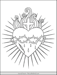 The Catholic Kid Catholic Coloring Pages And Games For Children In 2020 Heart Coloring Pages Sacred Heart Art Catholic Coloring