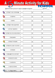 A 5 Minute Activity For Kids School English Activities English Lessons Esl Activities