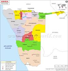 Political Map Of Namibia Namibia Regions Map