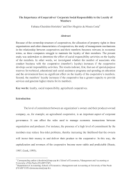 Pdf) The Importance Of Cooperatives' Corporate Social Responsibility To The  Loyalty Of Members