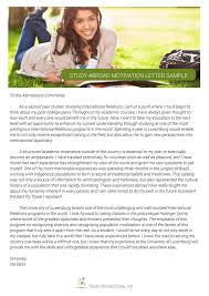Study Abroad Motivation Letter Sample Motivational Letter Essay Motivation Application Cover Letter