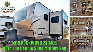 23 ft travel trailer with slide out. 2019 Rockwood 2304ds Ultra Lite Double Slide Murphy Bed Camper Rv Colorado Dealer Youtube