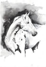 Black And White Horse Painting Pin By Kels Kelsjax On Art Watercolors Art Watercolor Horse Watercolor Horse Painting Horse Wall Art