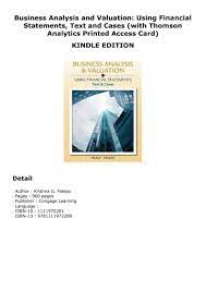Audiobook Business Analysis And Valuation Using Financial Statements Text And Cases With Thomson An Business Analysis Cengage Learning Financial Statement