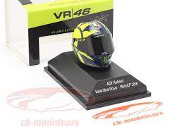 Monster energy yamaha motogp's valentino rossi has unveiled his latest special misano helmet design ahead of fp3 at the gran premio lenovo di san marino e della riviera di rimini. Minichamps 1 8 Valentino Rossi Motogp 2018 Agv Helm 399180046 Modellauto 399180046 4012138162402