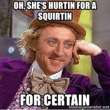 Did you write this stuff?jay: Oh She S Hurtin For A Squirtin For Certain Willy Wonka Meme Generator
