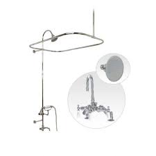 Vintage looking clawfoot tub faucets and shower heads can help you impart a retro/vintage. Gooseneck Deck Mount Faucet Clawfoot Tub Shower Package