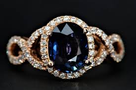 blue violet sapphire and diamond ring