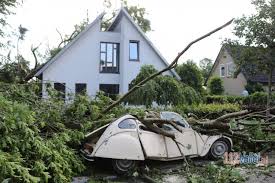 Volgens de veiligheidsregio hebben de woningen ernstige schade opgelopen door omgewaaide bomen of weggewaaide. Wwpva Entiae5m