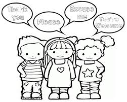Coloring Page With Good Manner Phrases Manners Preschool Manners For Kids Preschool Printables
