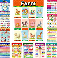 Use this classroom chart during any daily calendar lesson or circle time at a preschool view our classroom theme or charts sections to find more teacher supplies items similar to days of the week chart. Buy Educational Posters For Toddlers Classroom Decorations Kindergarten Homeschool Supplies Materials Preschool Learning Decor Shapes Time Numbers 1 100 Alphabet Poster 12 Charts For Distance Learning 12 Pieces Online In Turkey B08pbnt5vj