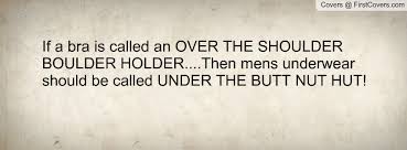 Meaning of the slang word or phrase over the shoulder boulder holder. Bra For Facebook Quotes Quotesgram