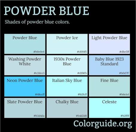 42 Types of Powder Blue - Colorguide.org