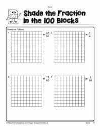 To write 4/100 as a fraction you have to get to the number where there is a numerator and a denominator written in 4/100 has already a numerator and denominator so it is a fraction already. Shade The Fraction 100 Blocks Worksheets